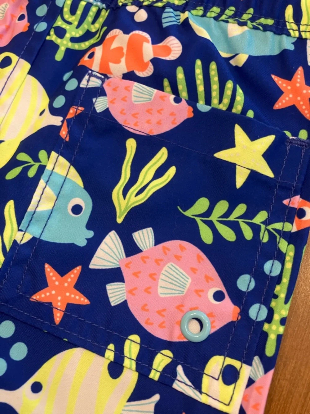 Gymboree Blue Tropical Fish Swim Trunks for 2T Boy - Picture 5 of 6